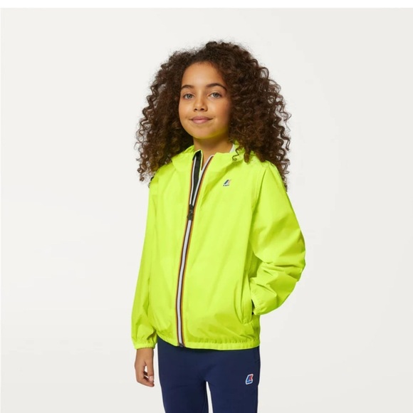 Kids K-Way Rain Jacket Neon Green Packable Size 4 Years - Picture 13 of 15